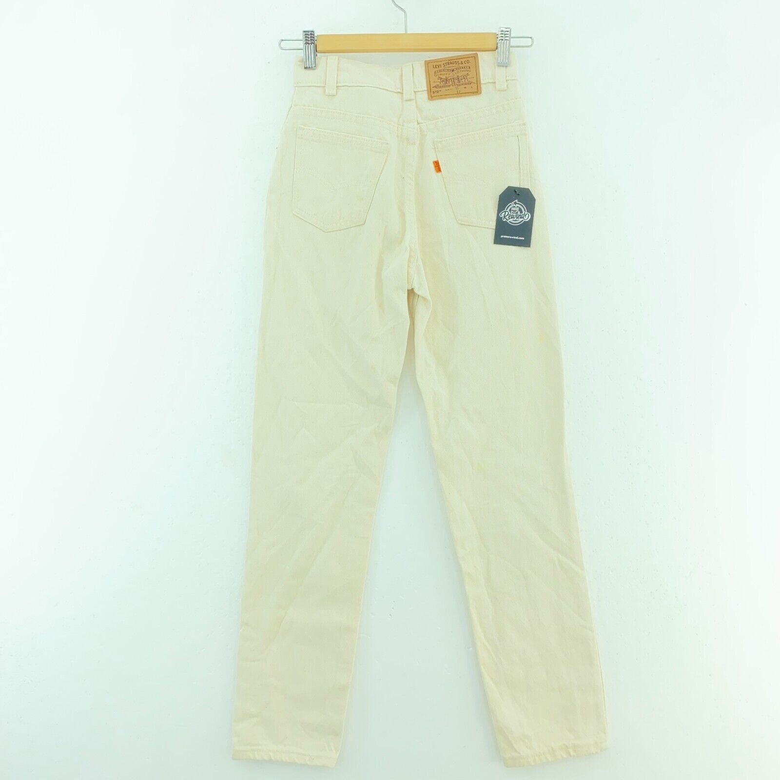 Levi's 512 Orange Tab White Denim Jeans Slim Fit Size 12 Women's