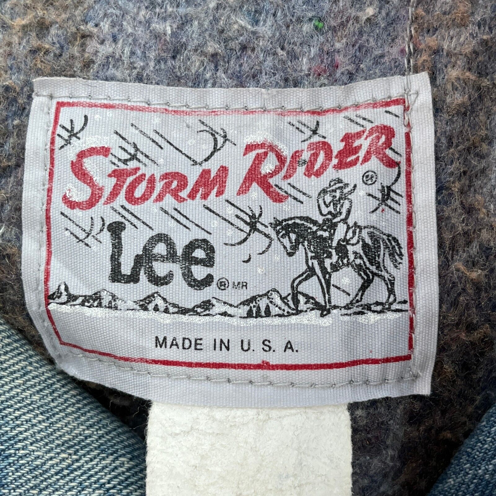 Lee Storm Rider Denim Corduroy Collar Blue Jacket Size M