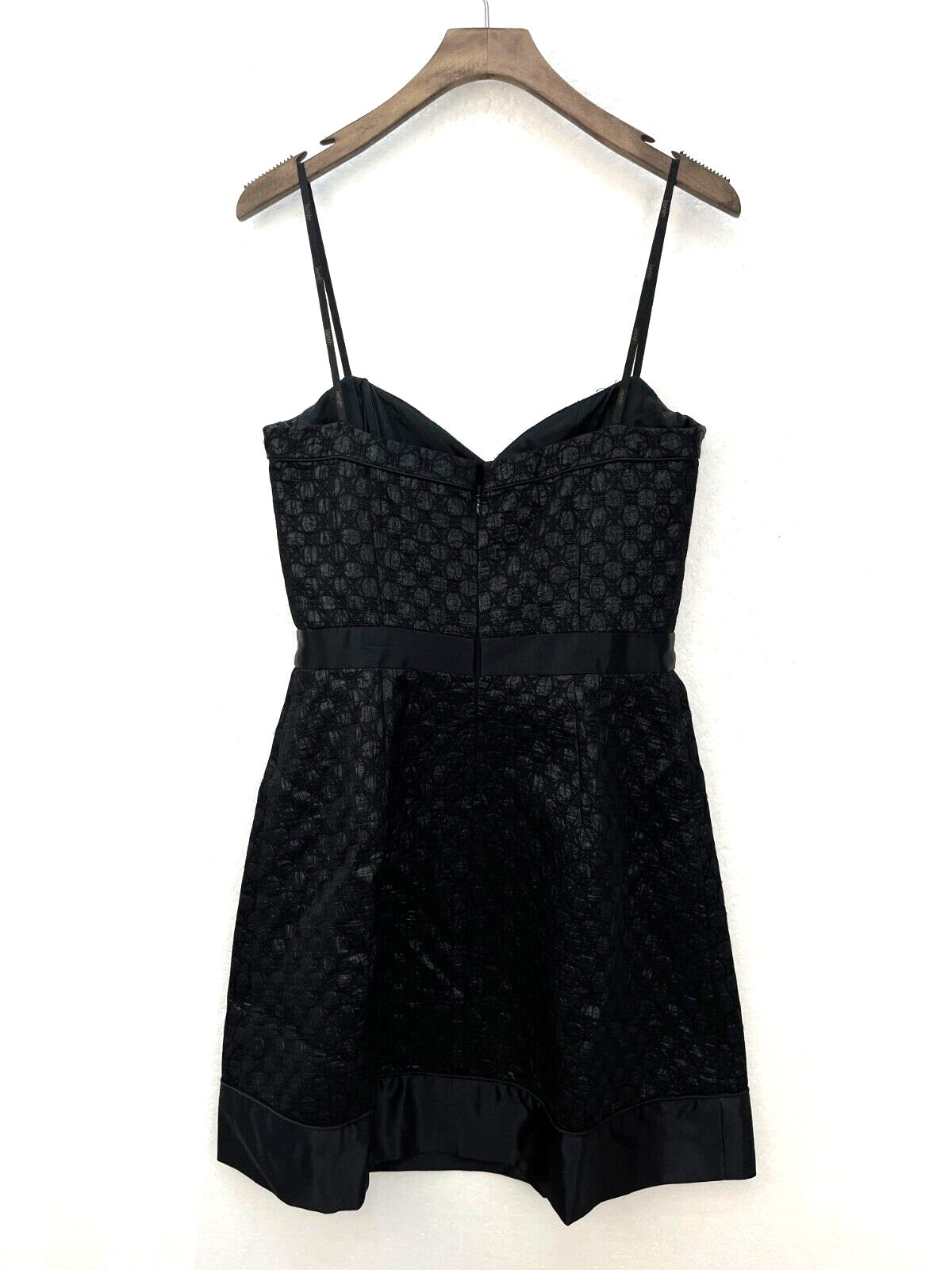 Laundry By Shelli Segal Shiny Heart Neck Black Mini Dress Size 4