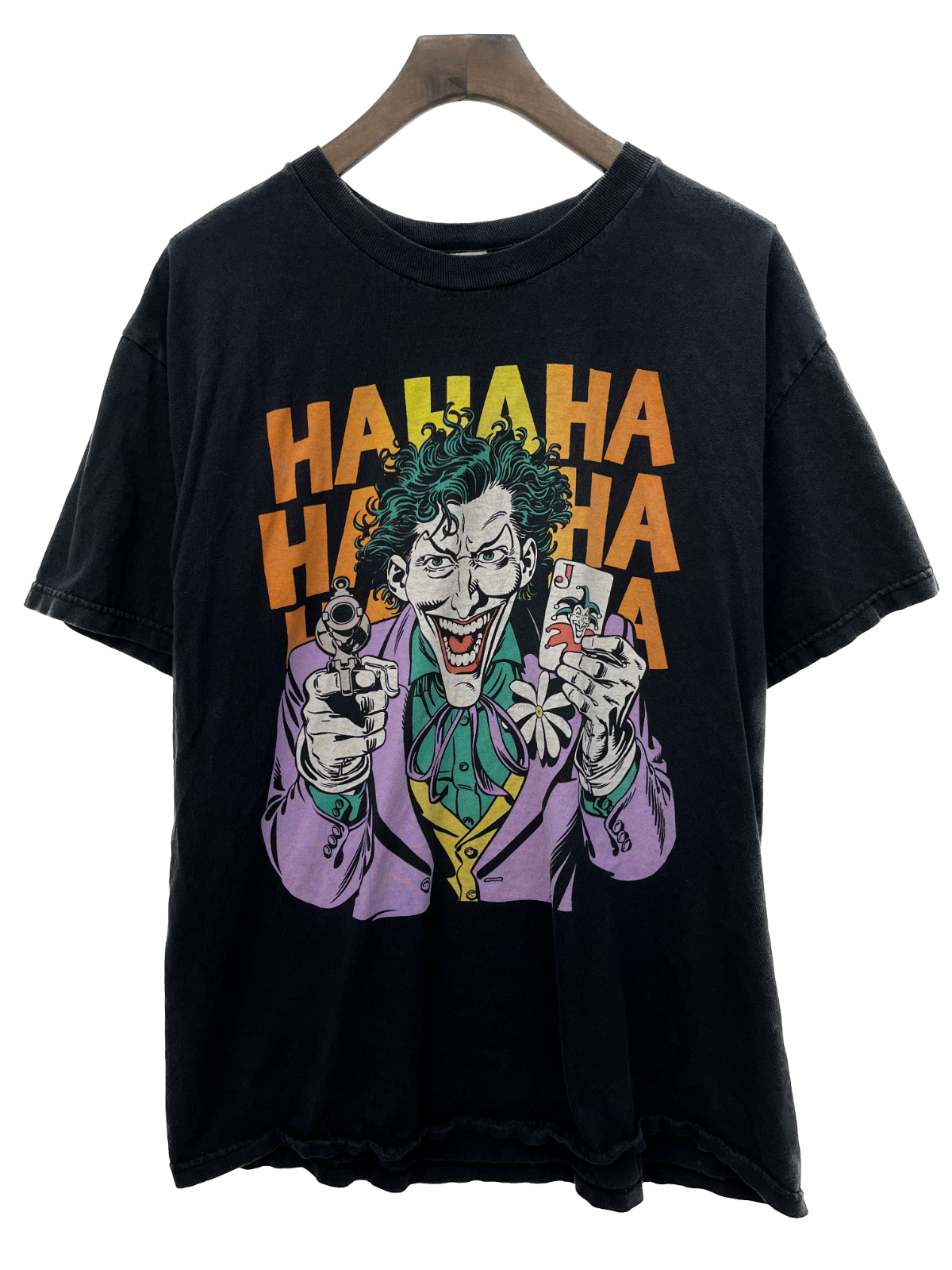 Batman The Joker DC Comics Super Villain Graphic T-shirt Size L Black Y2K