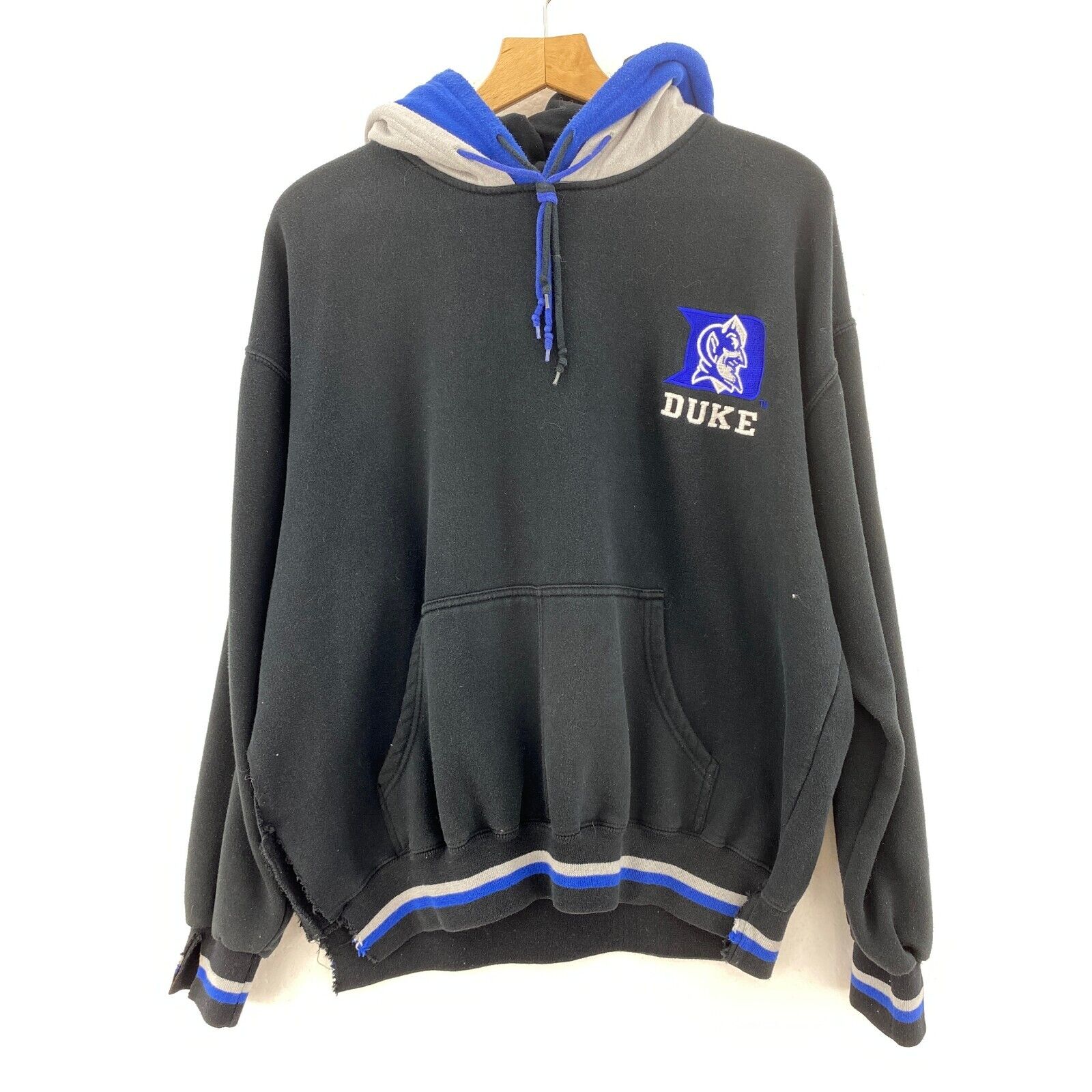 Duke Blue Devils Starter Basketball NCAA Black Vintage Pullover Hoodie Size L