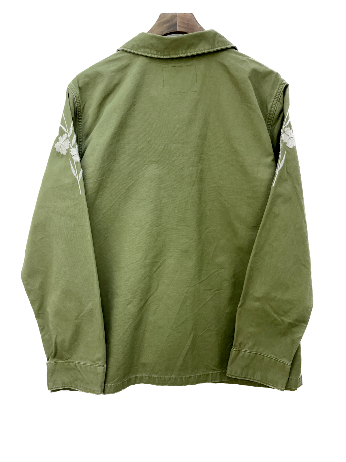 Levi Strauss Levi's Green Floral Embroidery Military Jacket Size L NWT