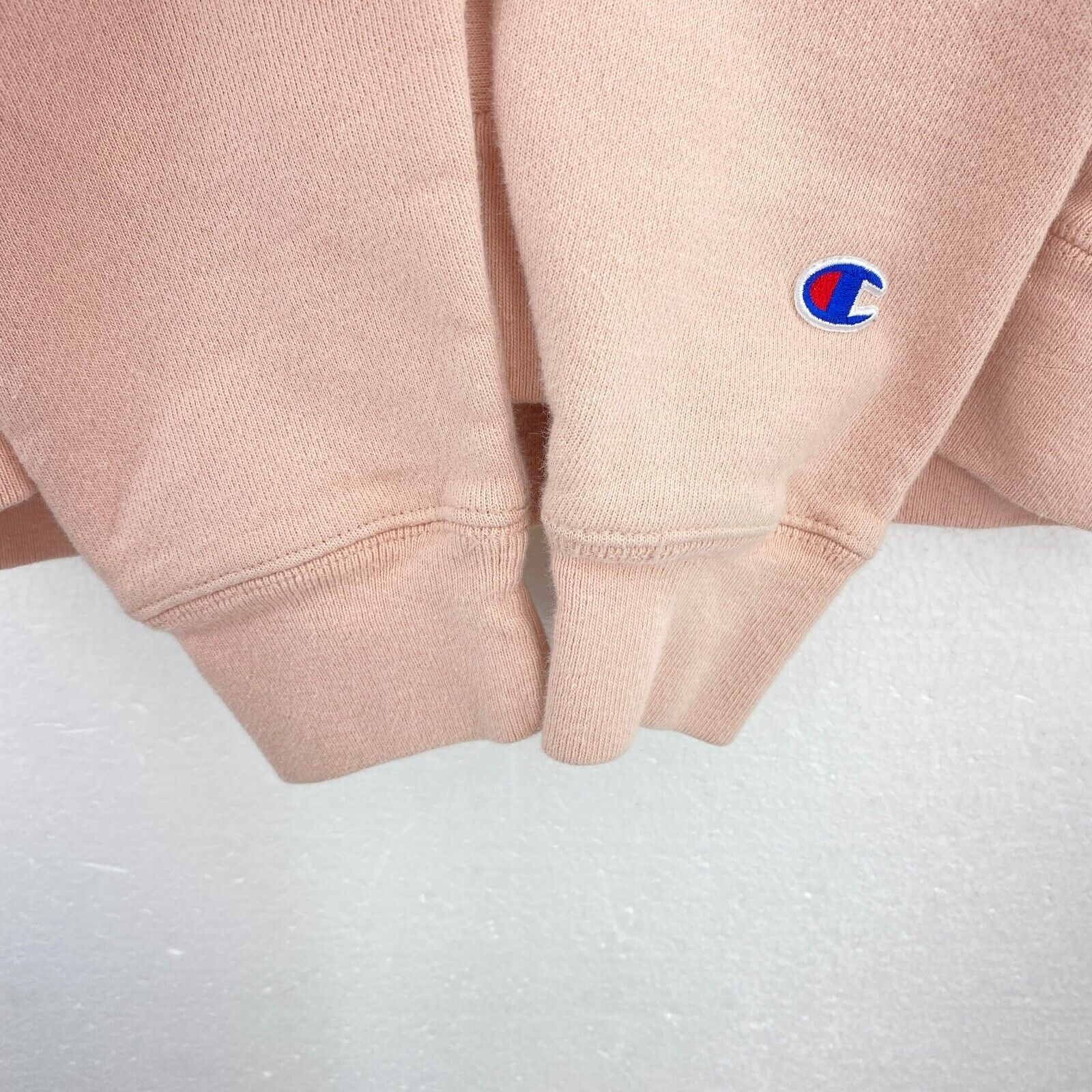Champion Reverse Weave Vintage Pink Pullover Hoodie Sweatshirt Size L 90s