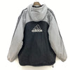 Adidas Hooded Jacket Fleece Lined Size M Two Tone Black Full Zip Up