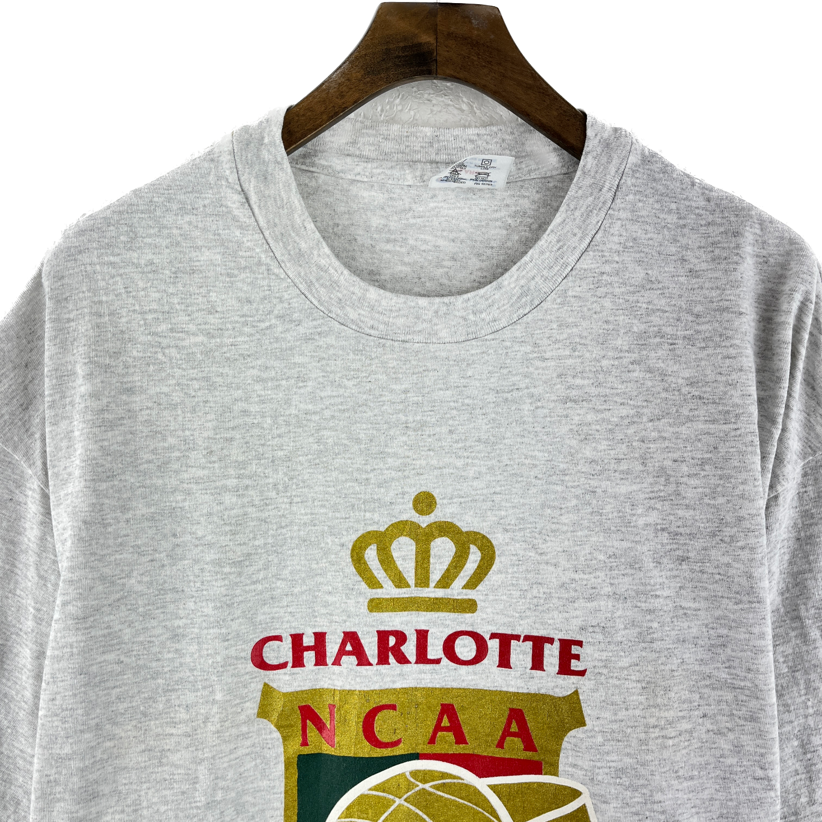 Vintage Champion NCAA Championship Basketball Gray T-shirt Made in USA Size XL