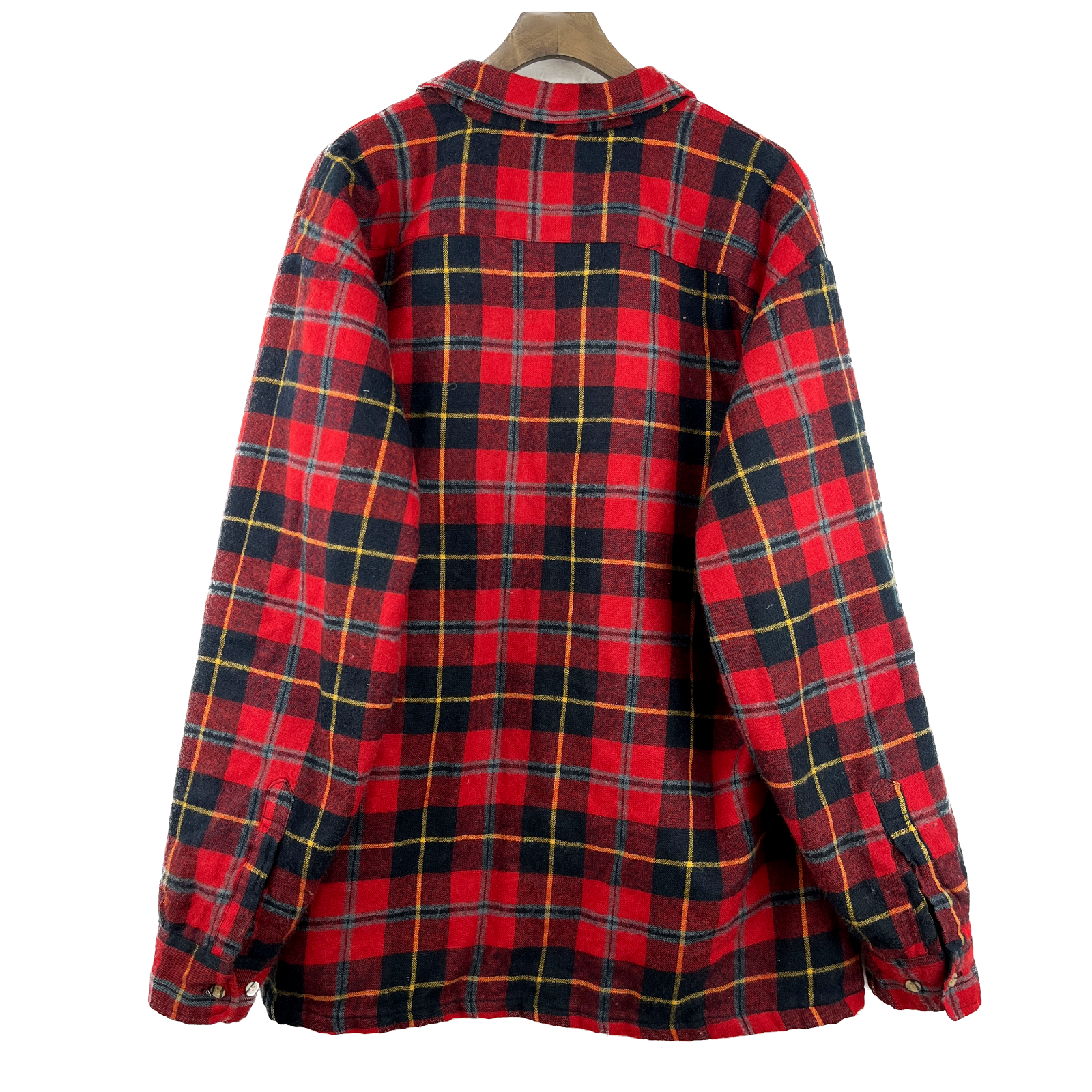 Vintage Button Up Checked Red Shirt Jacket Size XL Double Pocket