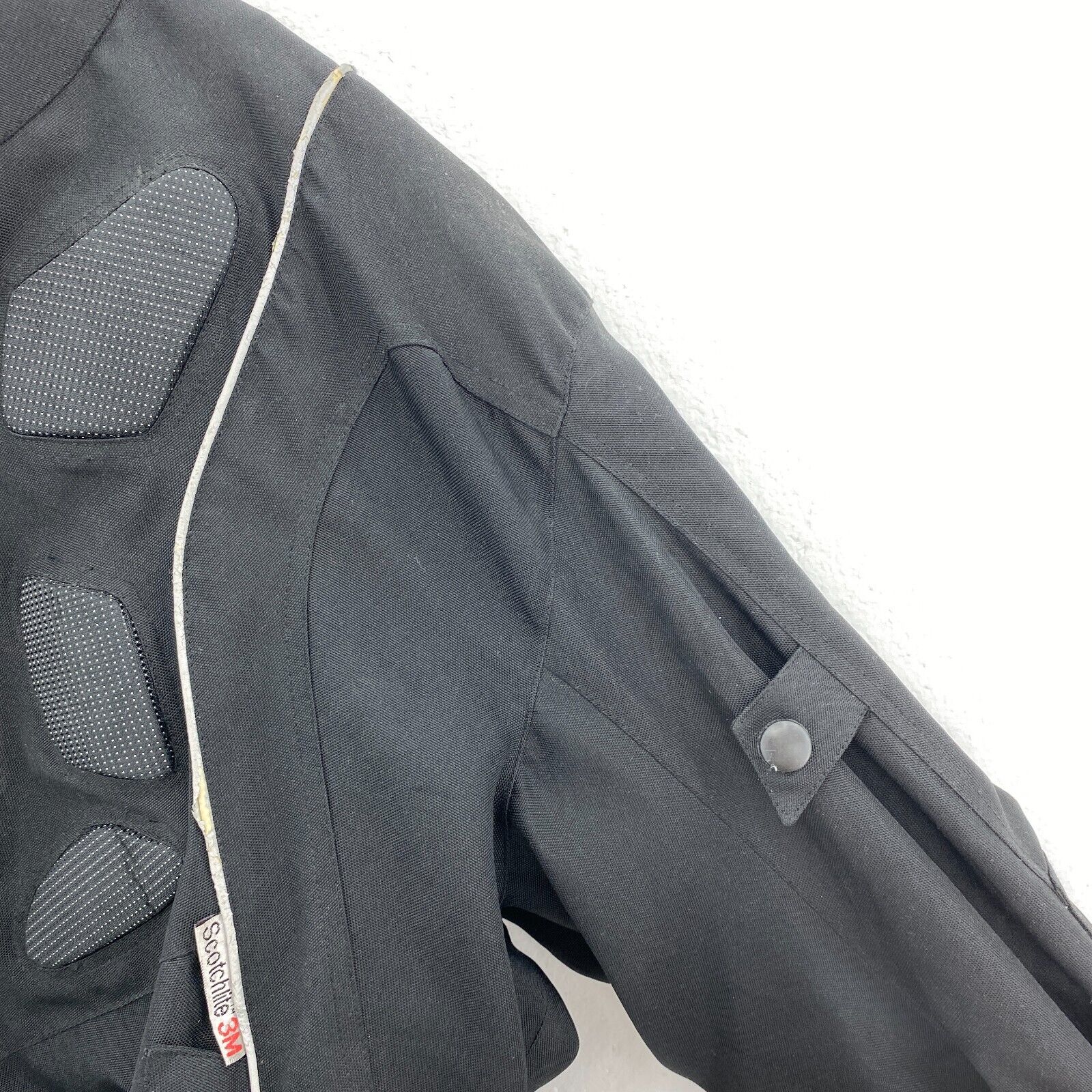 Cordura Motorcycle Racing Biker 3M Jacket Black Size M With Armor No Liner