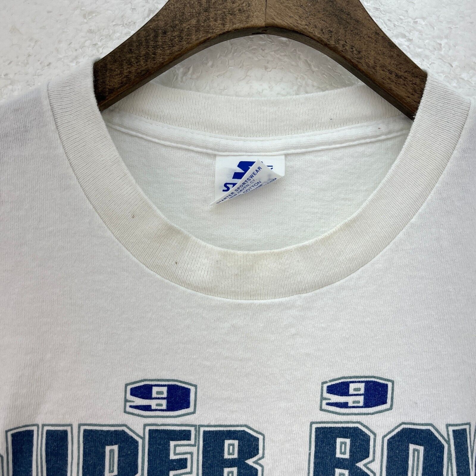 Starter Super Bowl XXVII Champions White T-shirt Size L