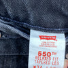 Levi's 550 Orange Tab Dark Wash Black Denim Tapered Size 34