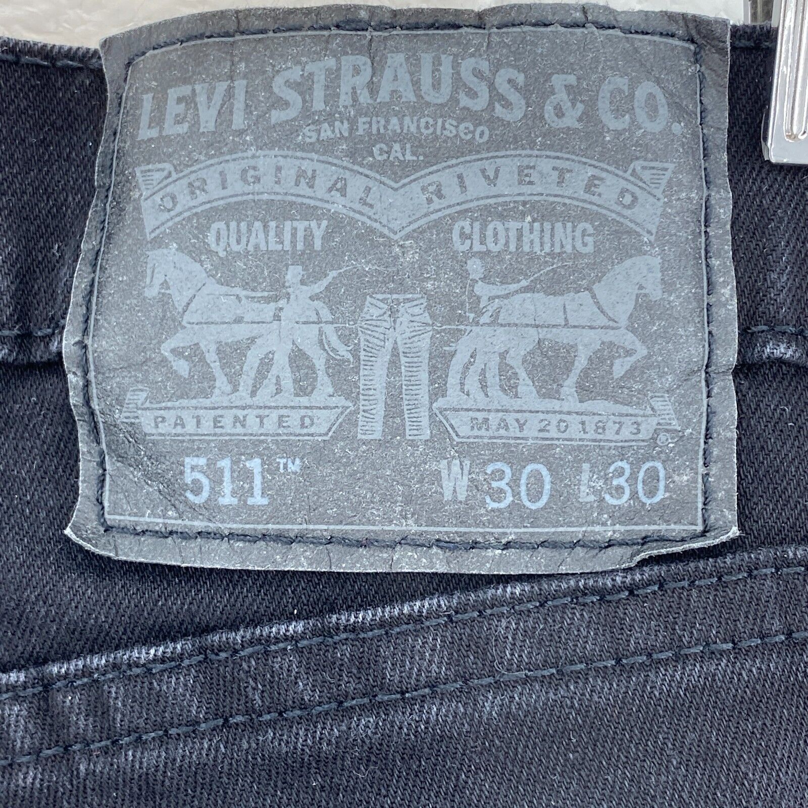 Levi's 511 Dark Wash Black Denim Straight Jeans Size 30