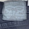 Levi's 511 Dark Wash Black Denim Straight Jeans Size 30