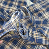 L.L.Bean Vintage Plaid Checkered Button Up Shirt Size L Blue Beige Y2K