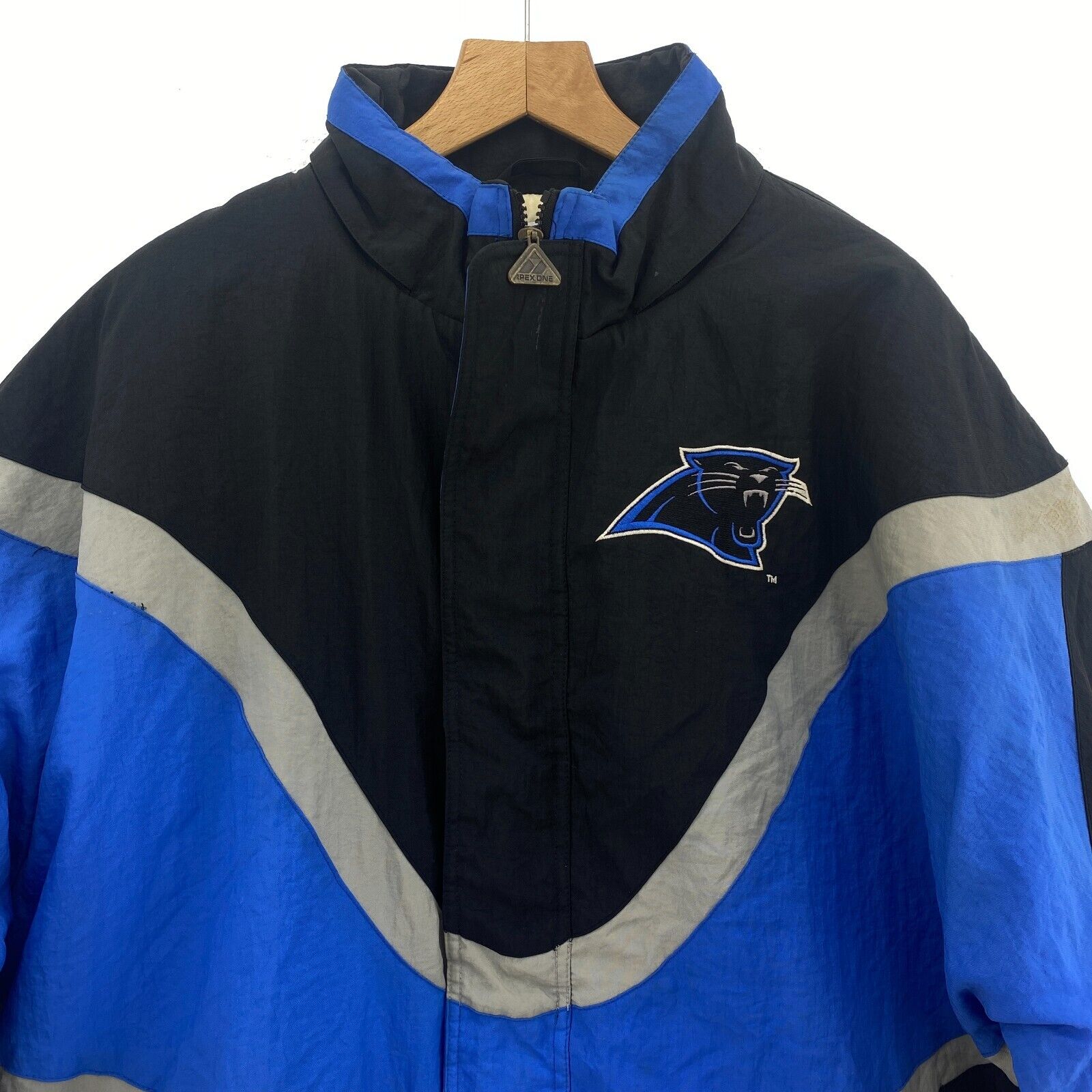 Carolina Panthers NFL Apex One Insulated Full Zip Blue Jacket Size L