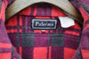 Vintage Button Up Double Pocket Red Checked Flannel Shirt Size M