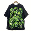 Liquid Blue Green Skull Pile Black Vintage T-shirt Size XXL