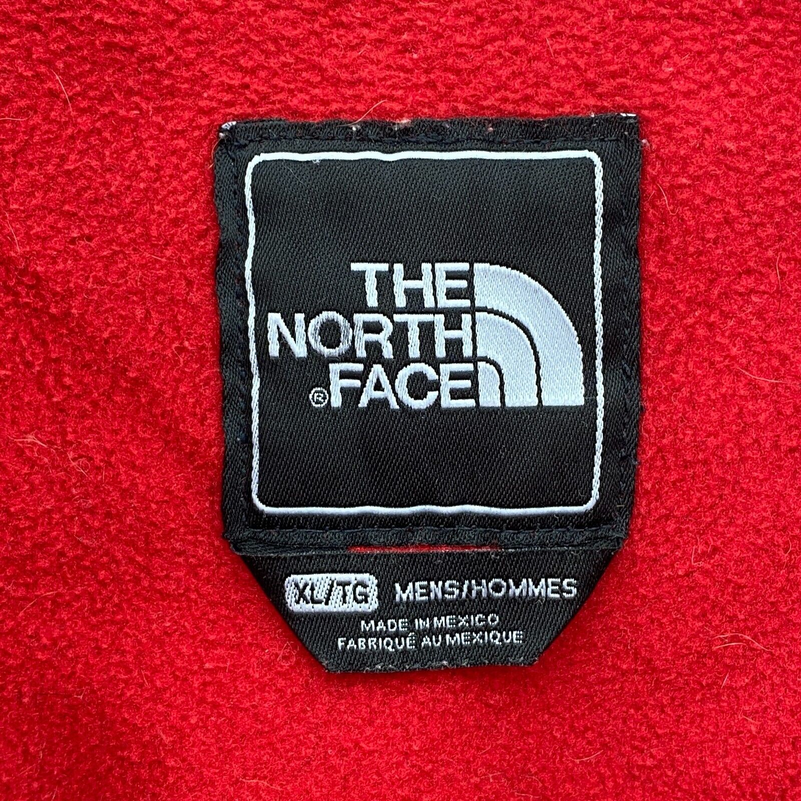 The North Face Logo Full Zip Red Gray Fleece Jacket Size XL