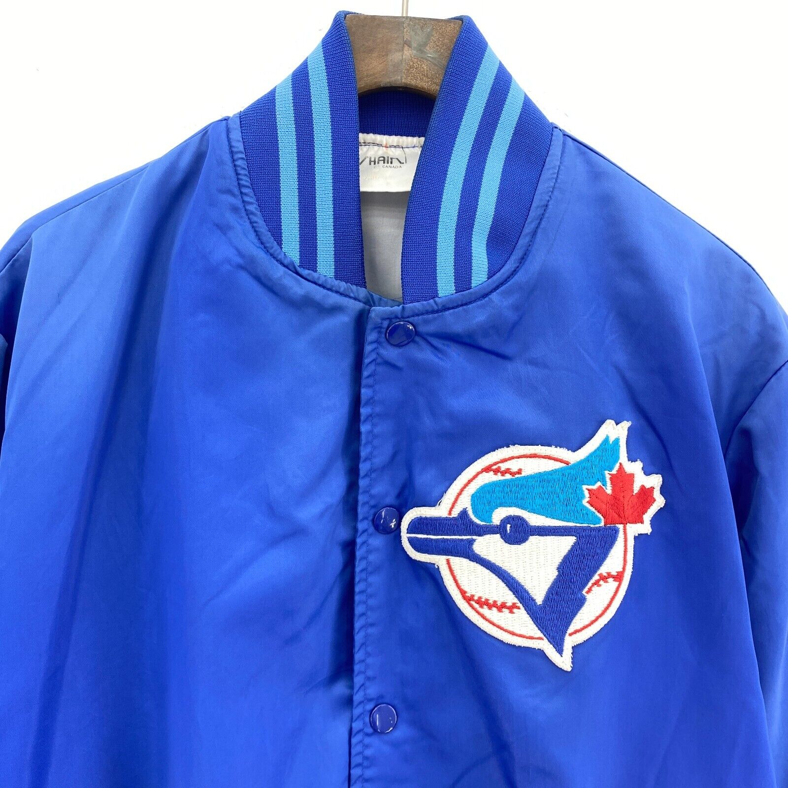Toronto Blue Jays Snapped Satin Bomber Jacket Size M