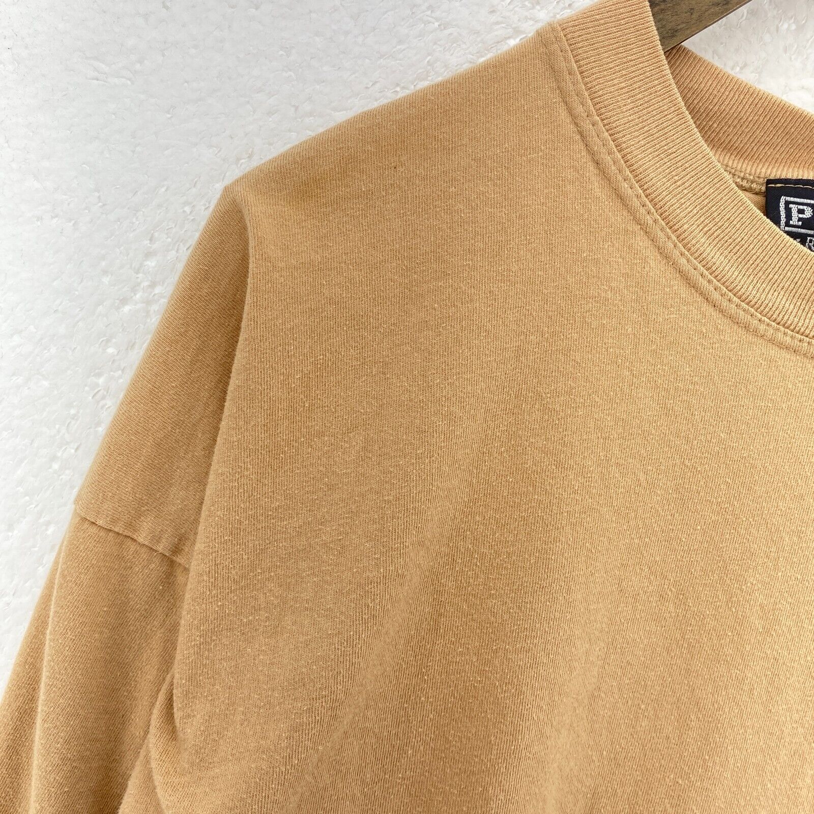 Vintage Polo Ralph Lauren Logo Mustard Yellow Long Sleeve T-shirt Size M