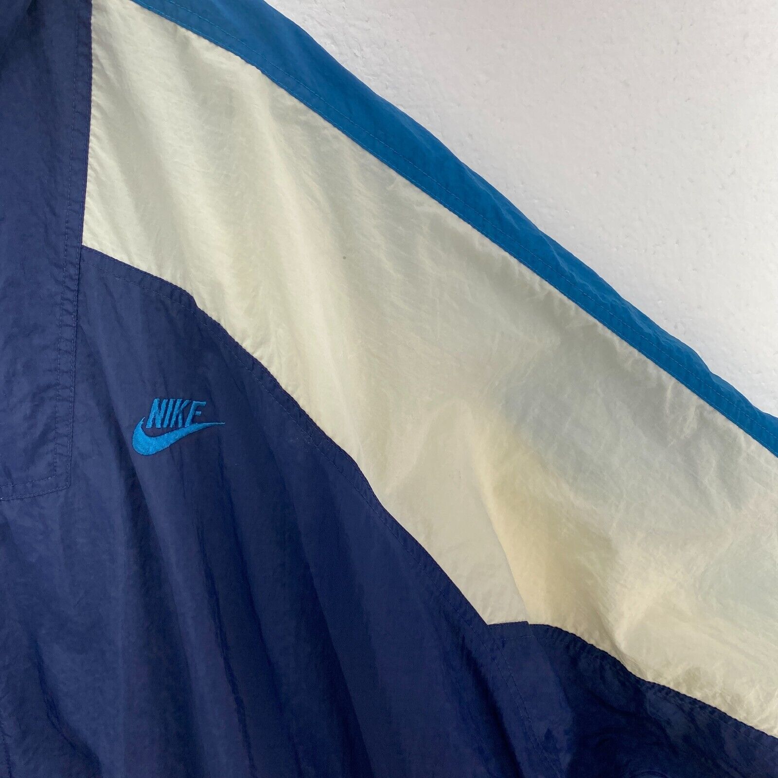 Nike Logo Vintage Full Zip Lightweight Windbreaker Navy Blue Jacket Size XXL