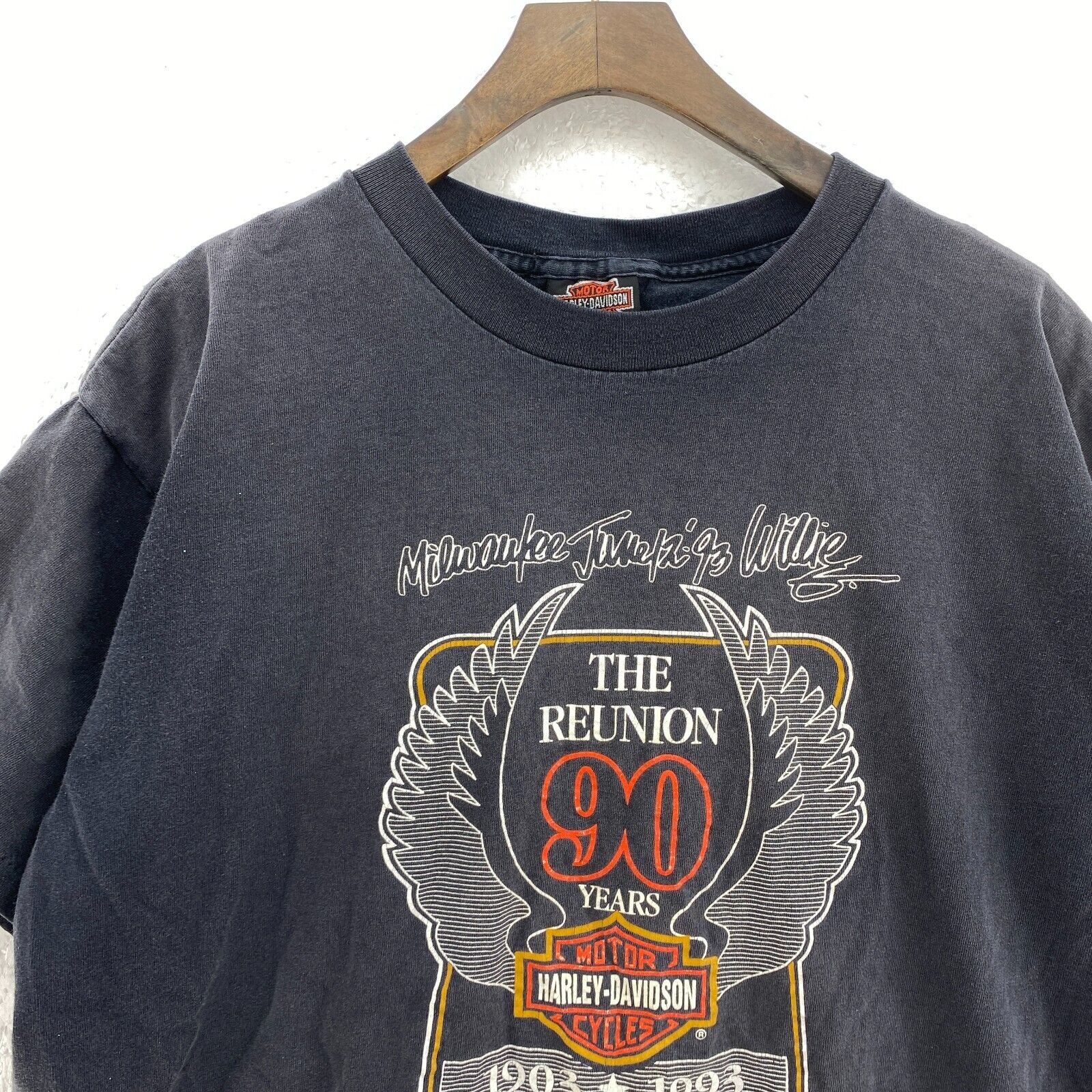 Harley Davidson Motorcycles The Reunion Black Biker T-shirt Size L