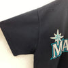 Russell Athlethic Seattle Mariners Button Up Black Jersey Size L