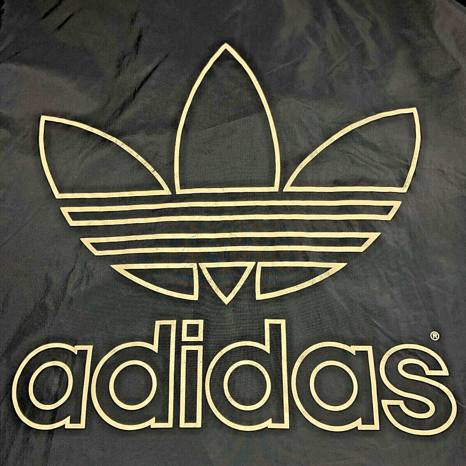 Adidas Original Blue Mid-length Nylon Jacket Full Zip Hooded Size M