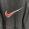 Nike Swoosh Logo Light Hooded Jacket Size L Black Full Zip Up