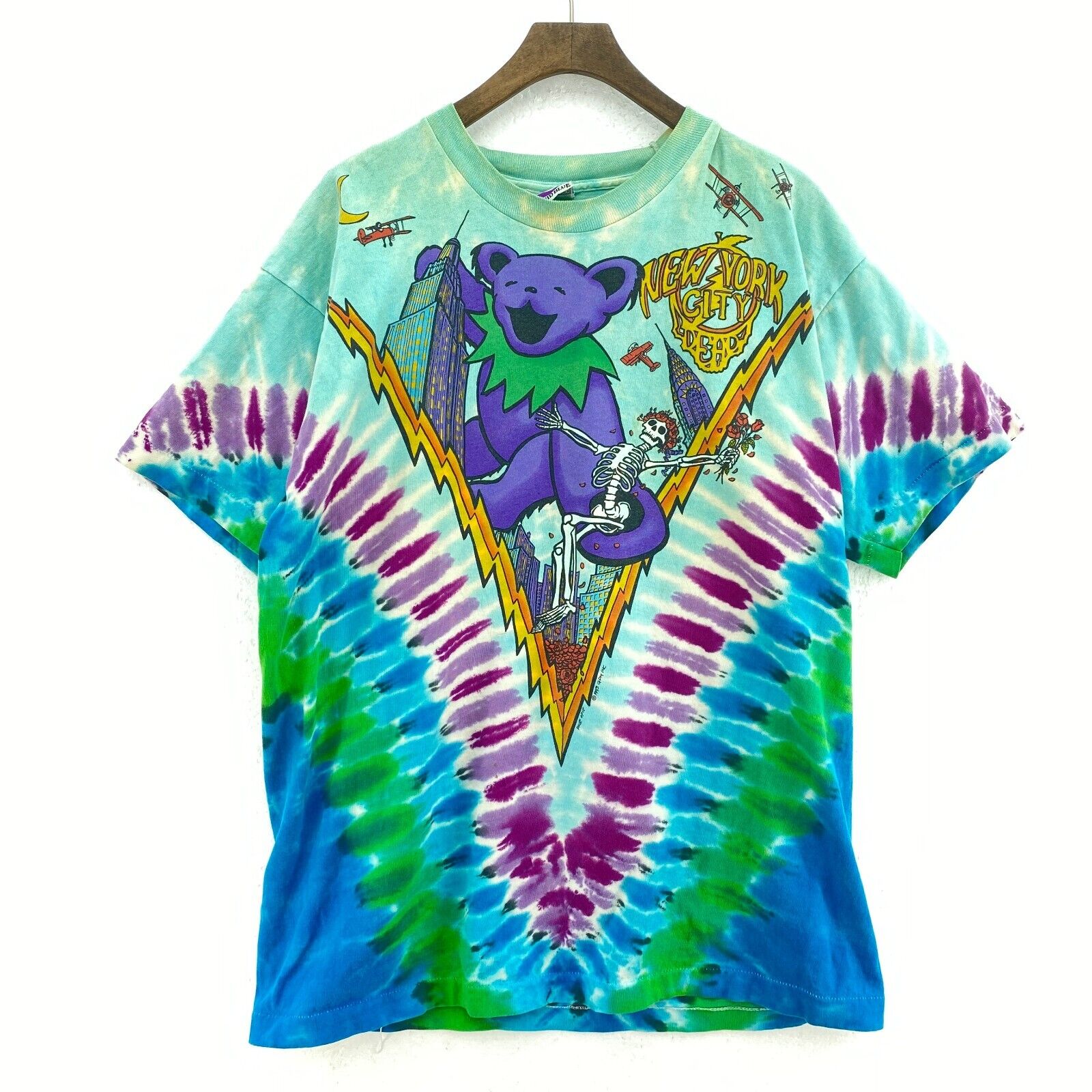 Liquid Blue New York City The Grateful Dead Blue Tie Dye T-shirt Size XL