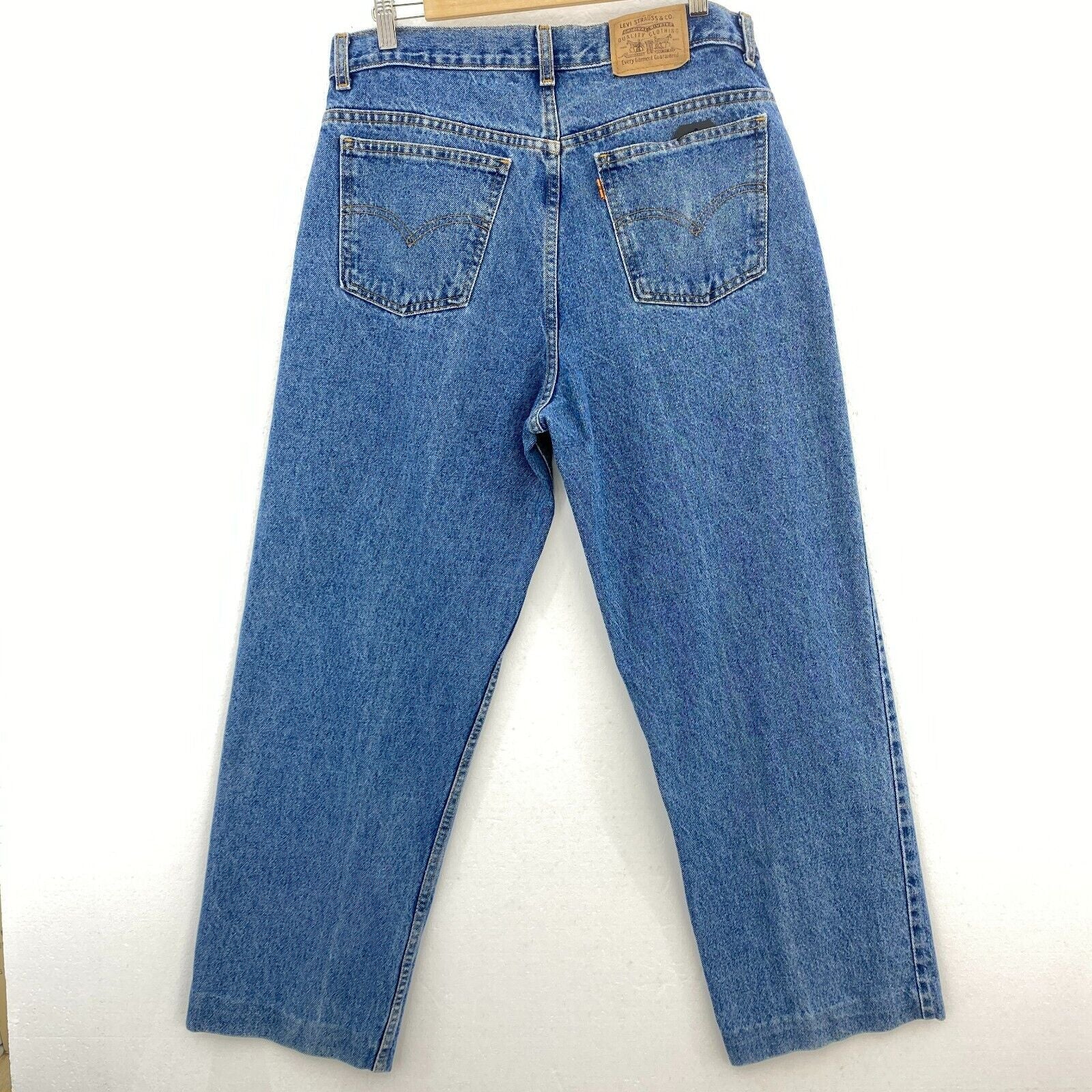 Levi's Orange Tab Dark Wash Blue Jeans Straight Size 32 x 28