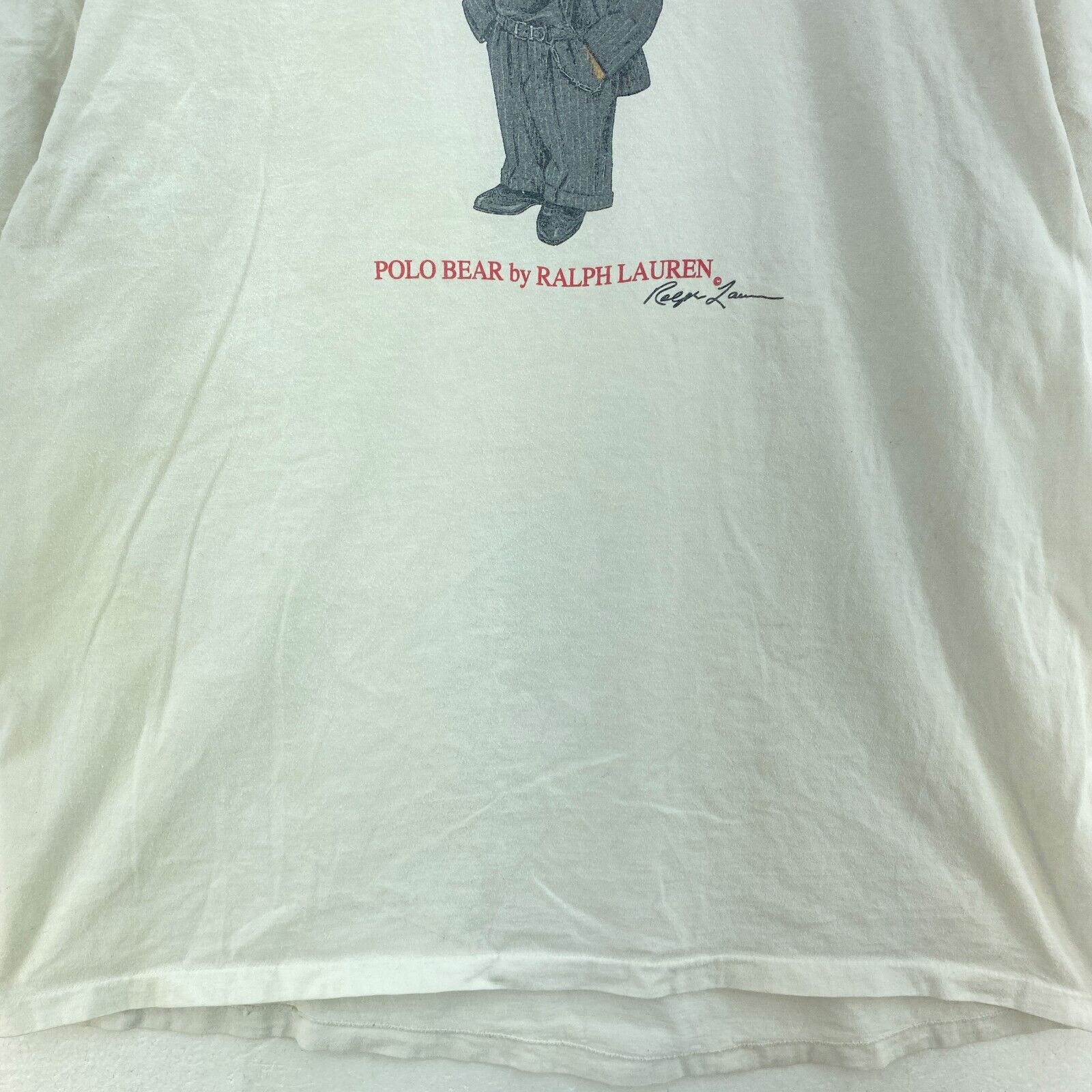 Polo by Ralph Lauren Teddy Bear White Crewneck T-shirt Size XL