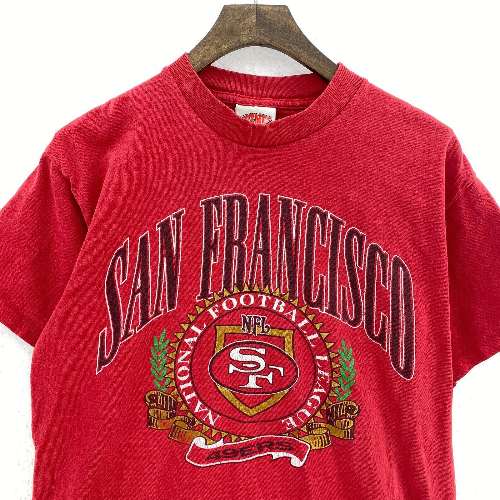 Vintage Nutmeg San Francisco 49Ers NFL T-shirt Size S Red Single Stitch