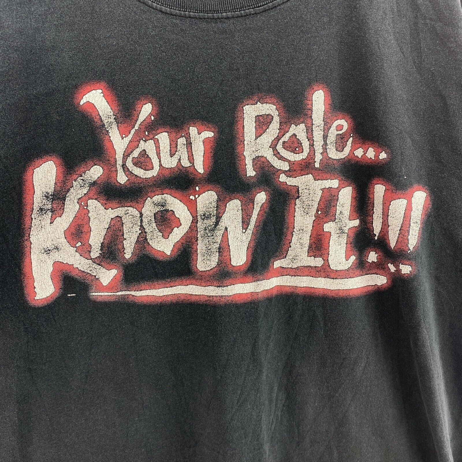 WWE Wrestling 2000 Your Role Know It Black T-shirt Size L