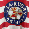 Adidas Striped Red Rugby Polo Woven Long Sleeve T-shirt Size M