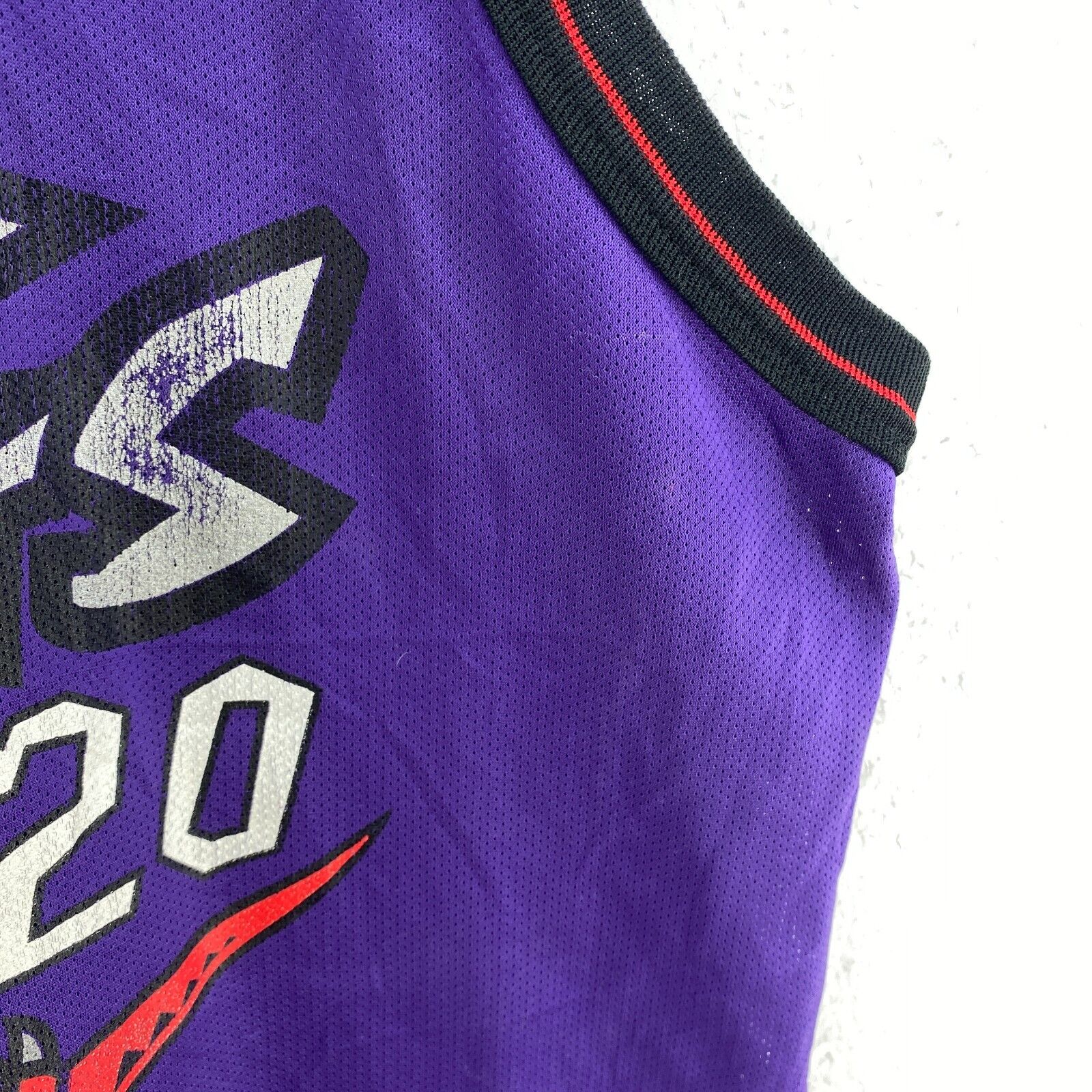 Champion Damon Stoudamire 20 Toronto Raptors Purple Jersey Size 44 Sleeveless