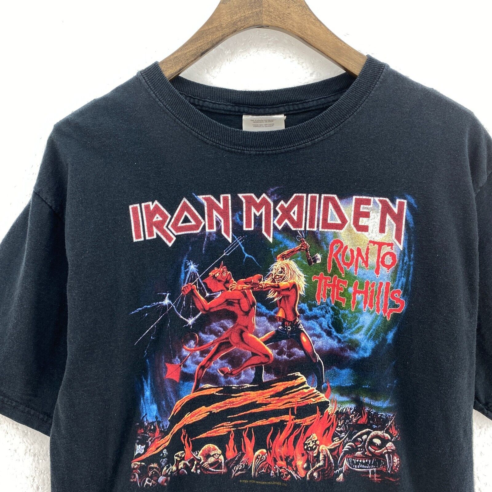Iron Maiden Run To The Hills 2004 Black T-shirt Size M Rock Band