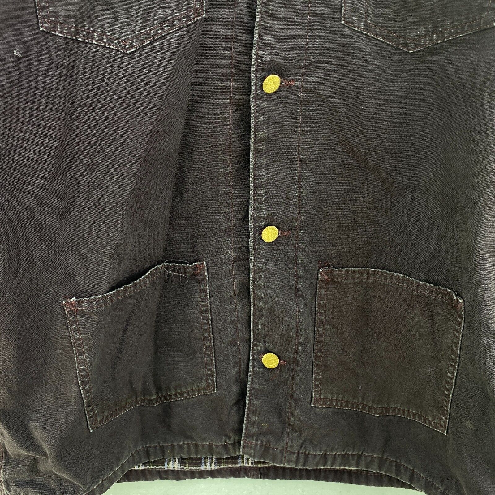 Carhartt Button Up Purple Workwear Jacket Size L Women's