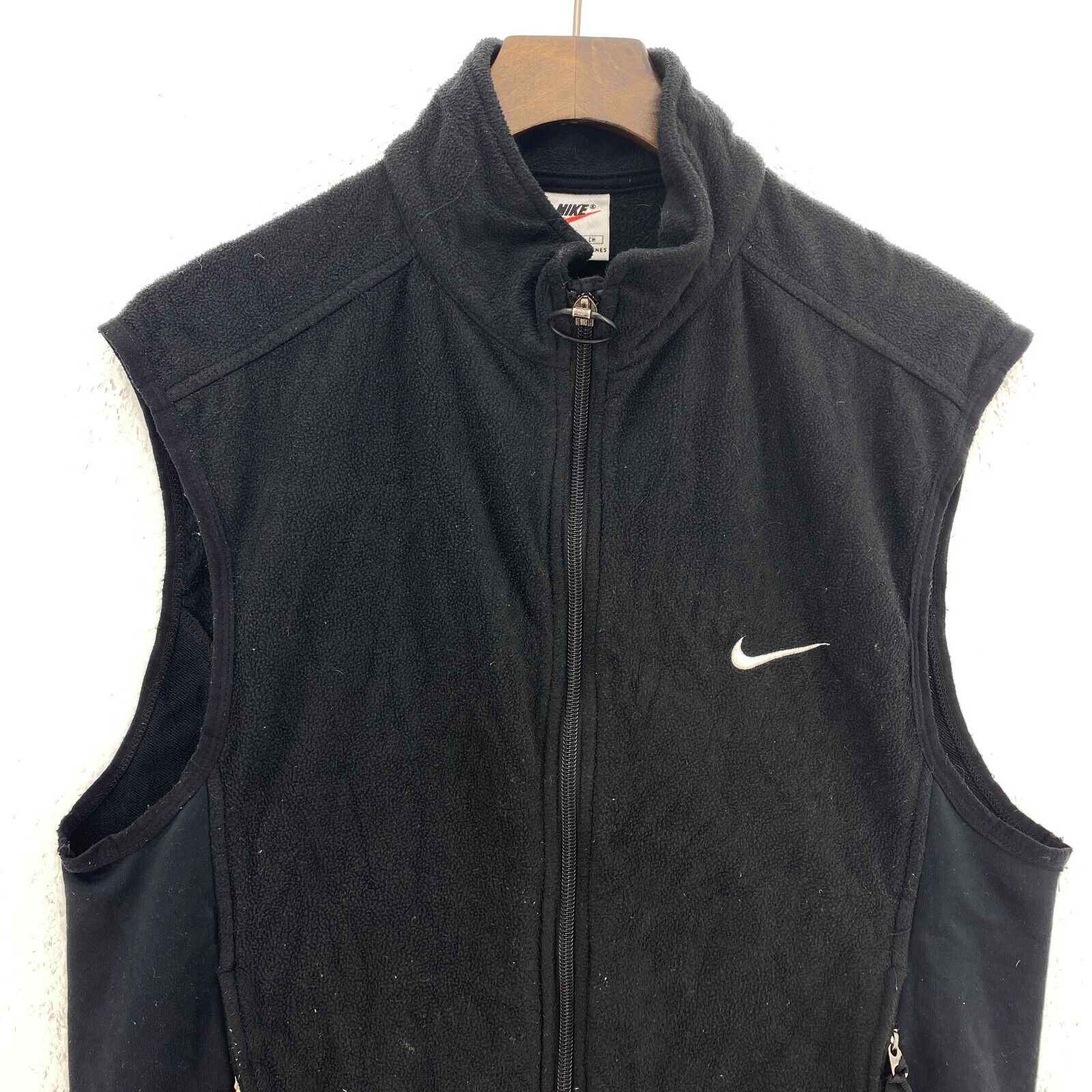 Vintage Nike Logo Swoosh Full Zip Fleece Vest Jacket Size S