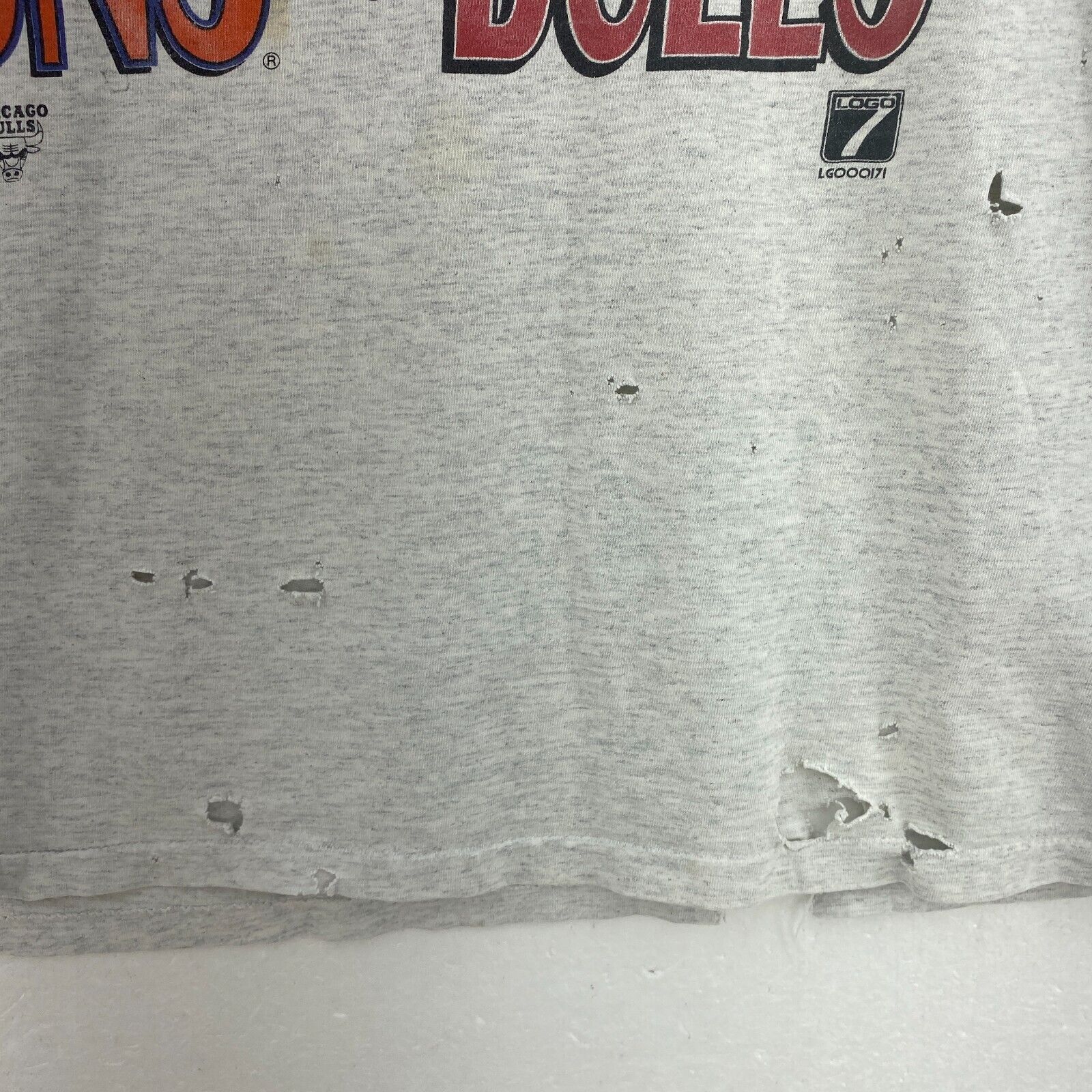 Logo 7 1993 NBA Championship Phoenix Suns Chicago Bulls NBA Gray T-shirt Size XL