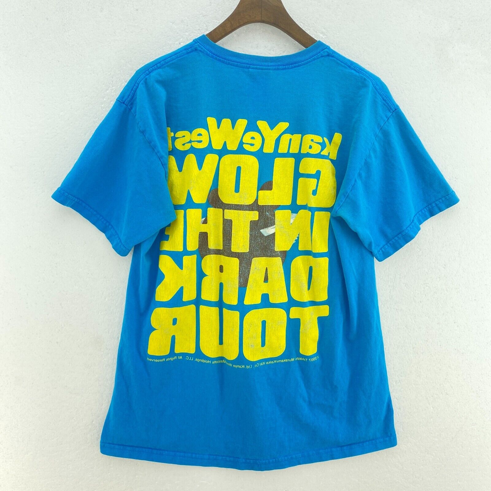 Kanye West Glow In The Dark Tour 2007 Blue T-shirt Size M