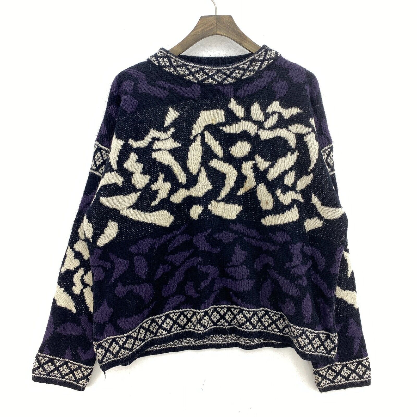 Vintage Mexx Geometric Print Purple Crewneck Sweater Size S