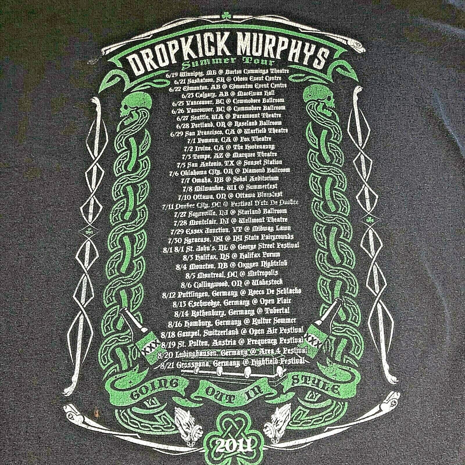 Dropkick Murphys Punk Band Going Out In Style 2011 Summer Tour T-shirt Size XL