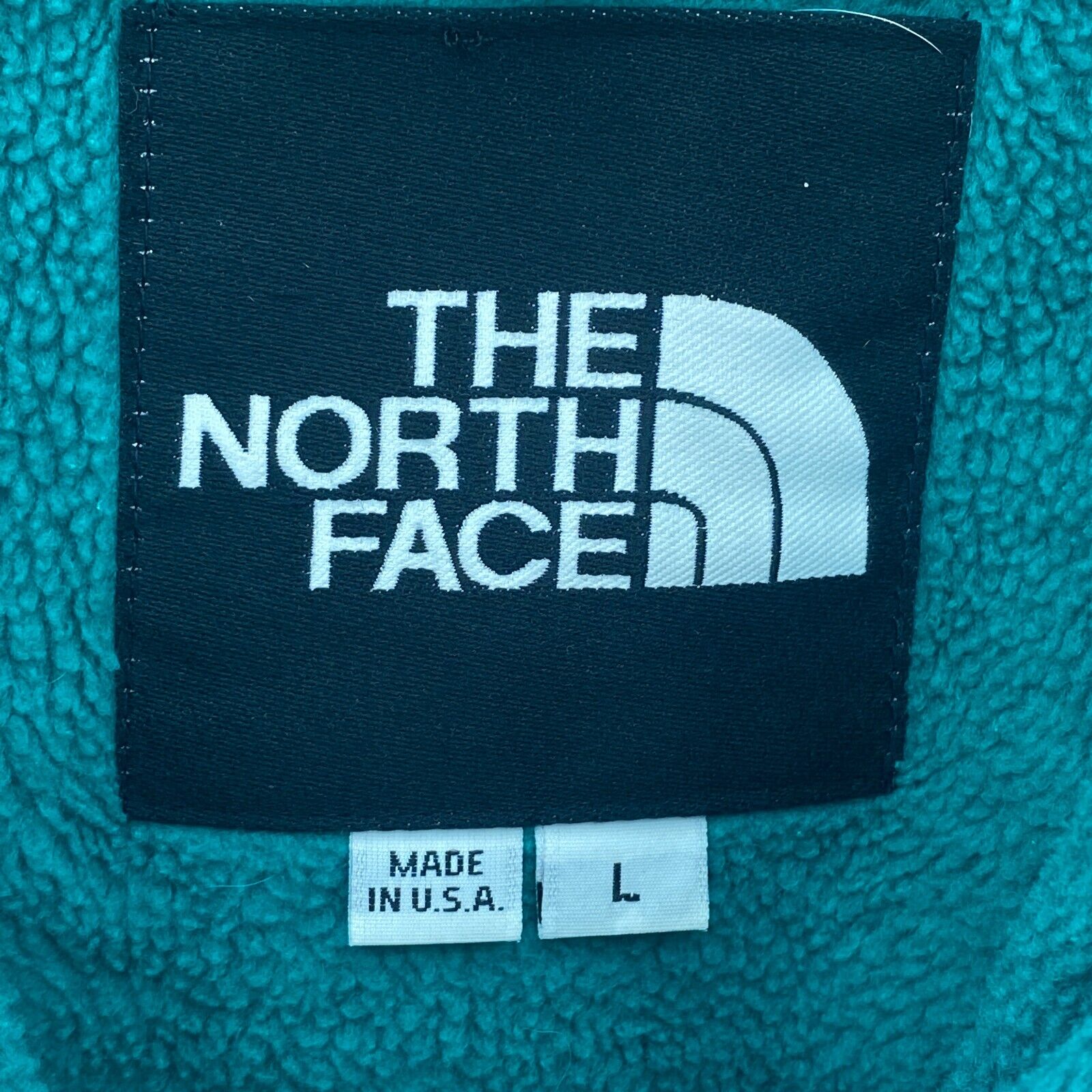 The North Face Fleece Lined Jacket Size L Two Tone Green Full Zip Up USA