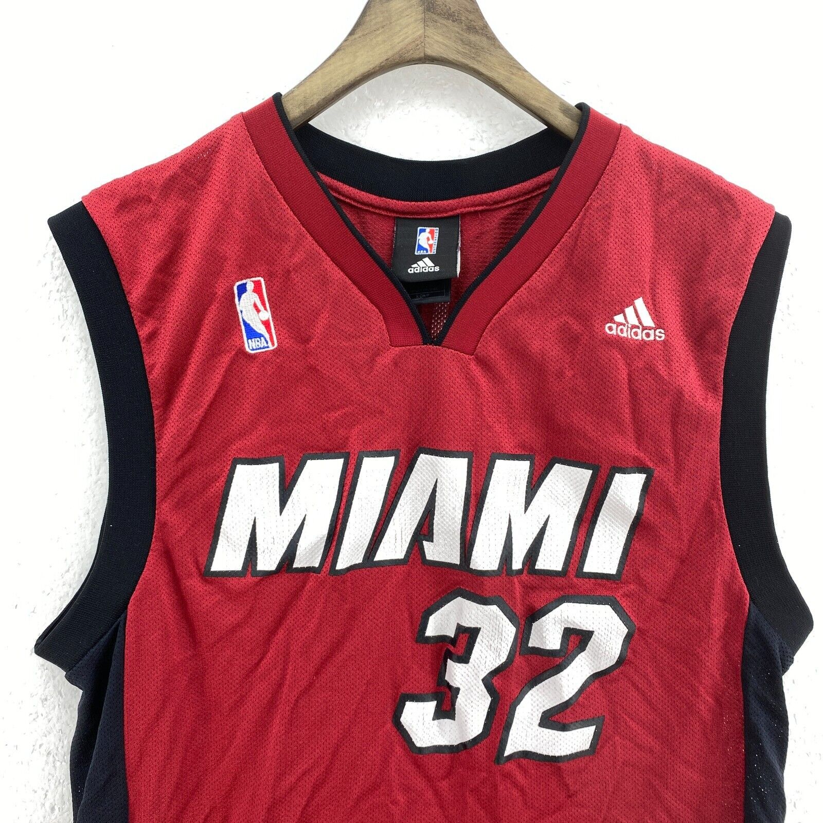 Vintage Miami Heat Shaq O` Neil Adidas NBA Red Jersey Size S