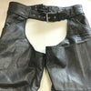 Leather Chaps Motorcycle Black Size Small Riding Biker 90s