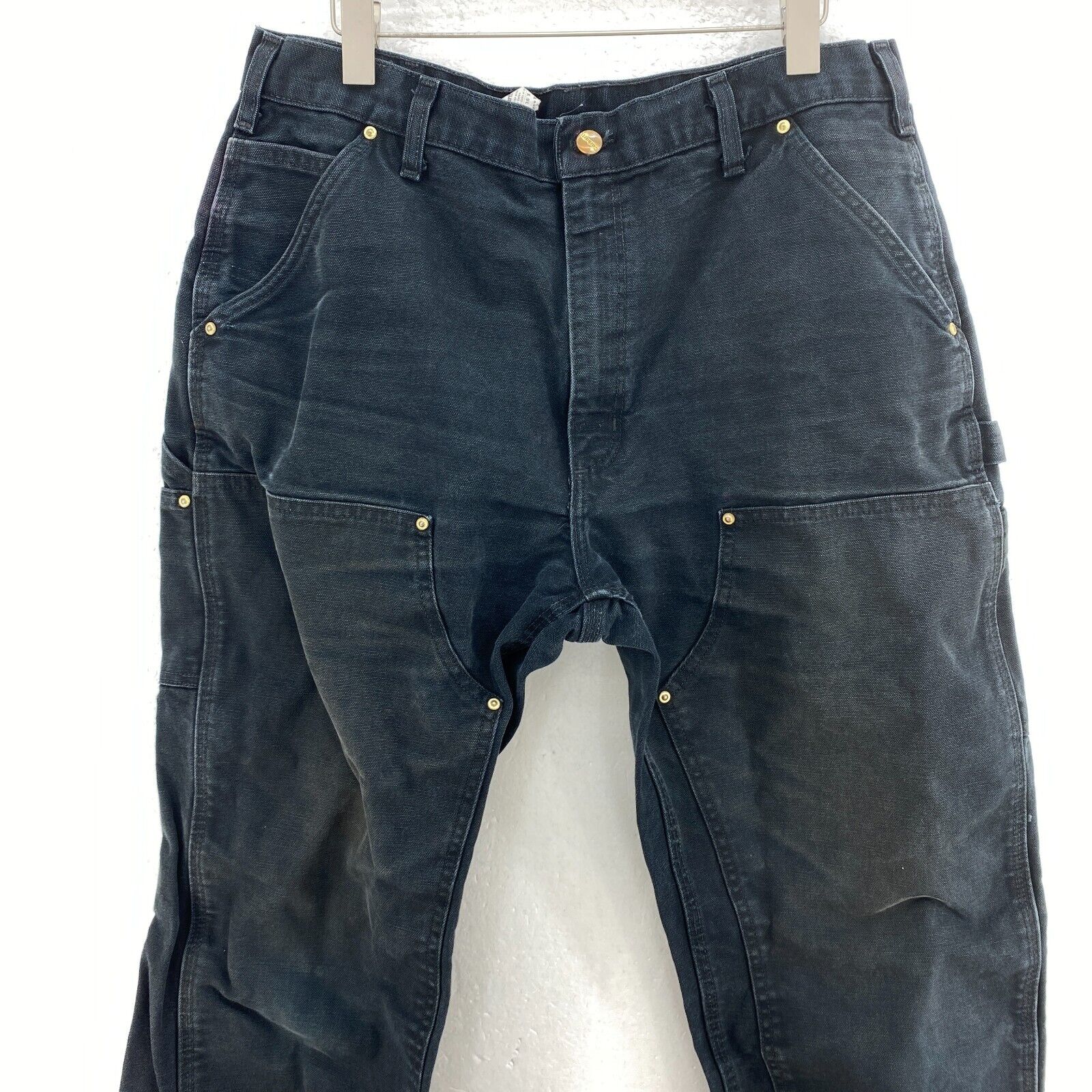 Vintage Carhartt Dungaree Fit Navy Blue Canvas Pants Size 36 x 32