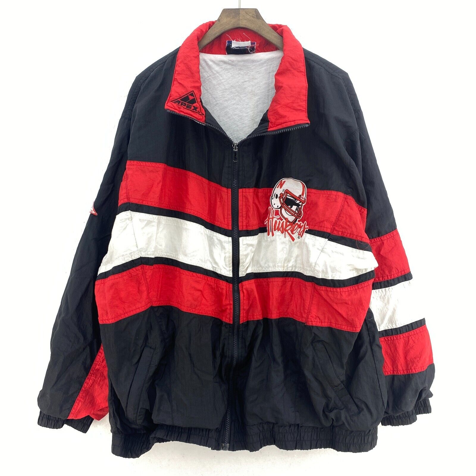 Apex One Nebraska Cornhuskers NCAA Football Full Zip Black Jacket Size 2XL