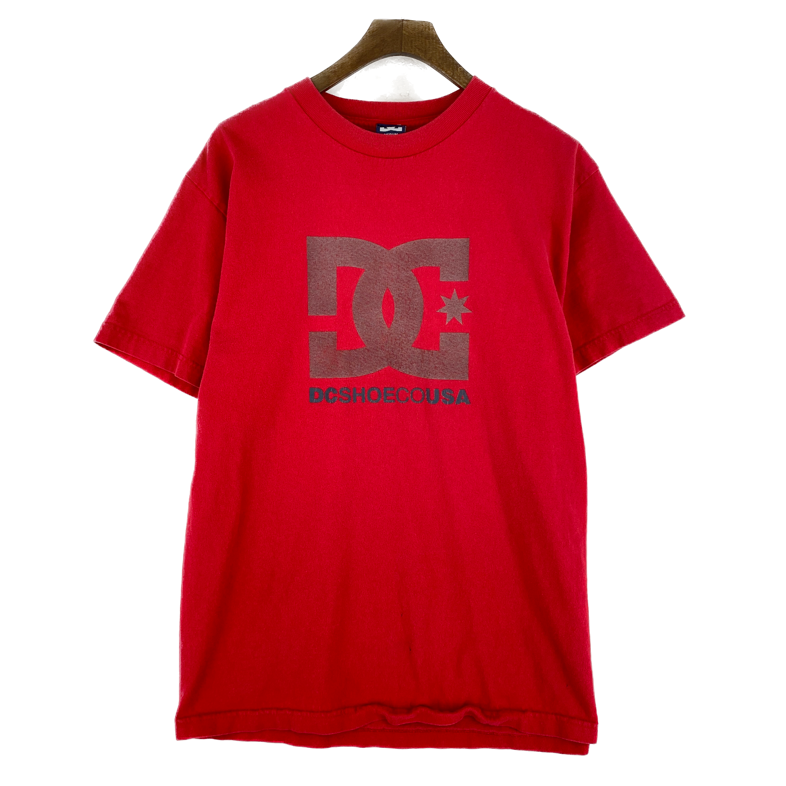 Vintage Dc Shoes USA Logo Graphic Print Red T-shirt Size M