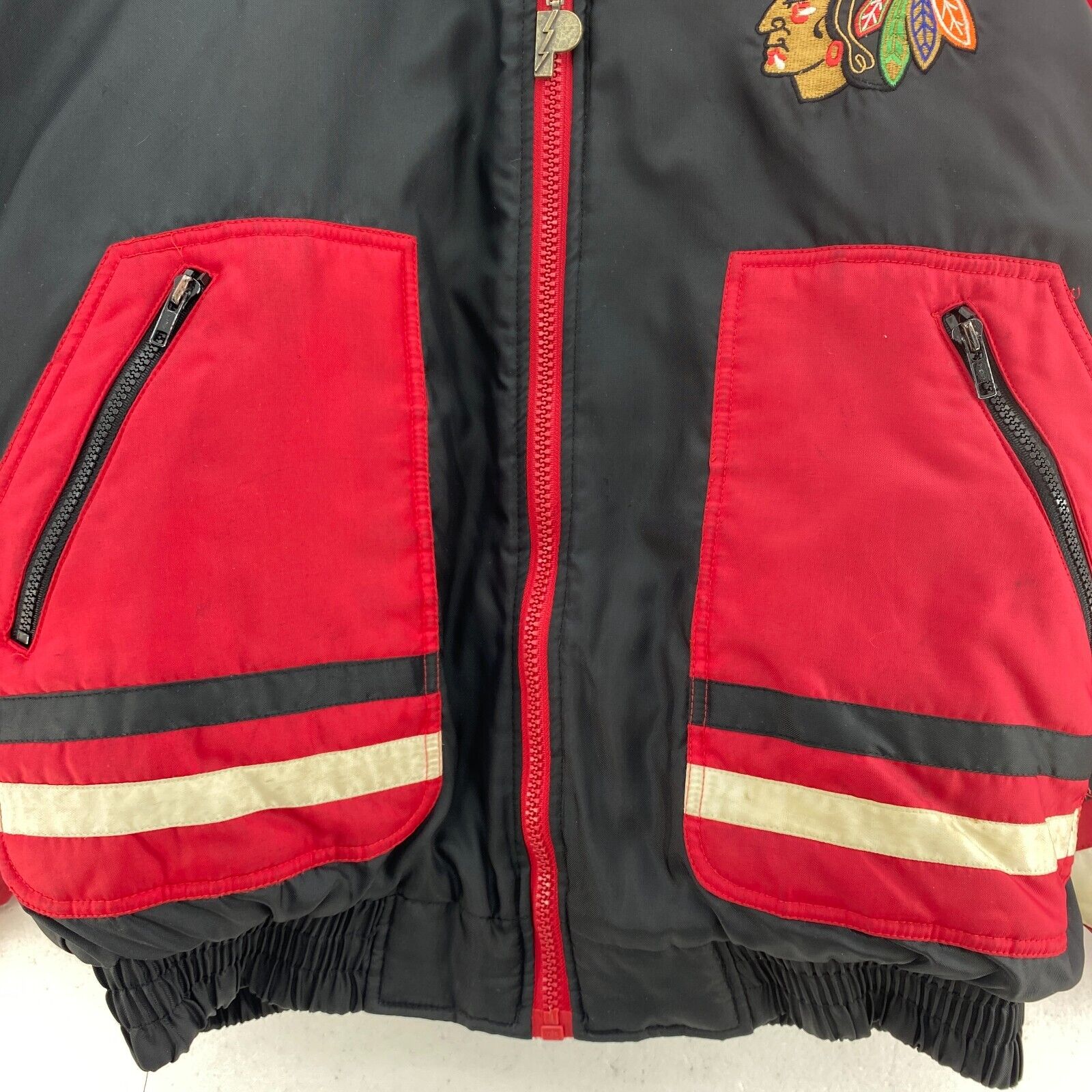 Pro Player Chicago Blackhawks NHL Black Full Zip Insulated Jacket Size XL