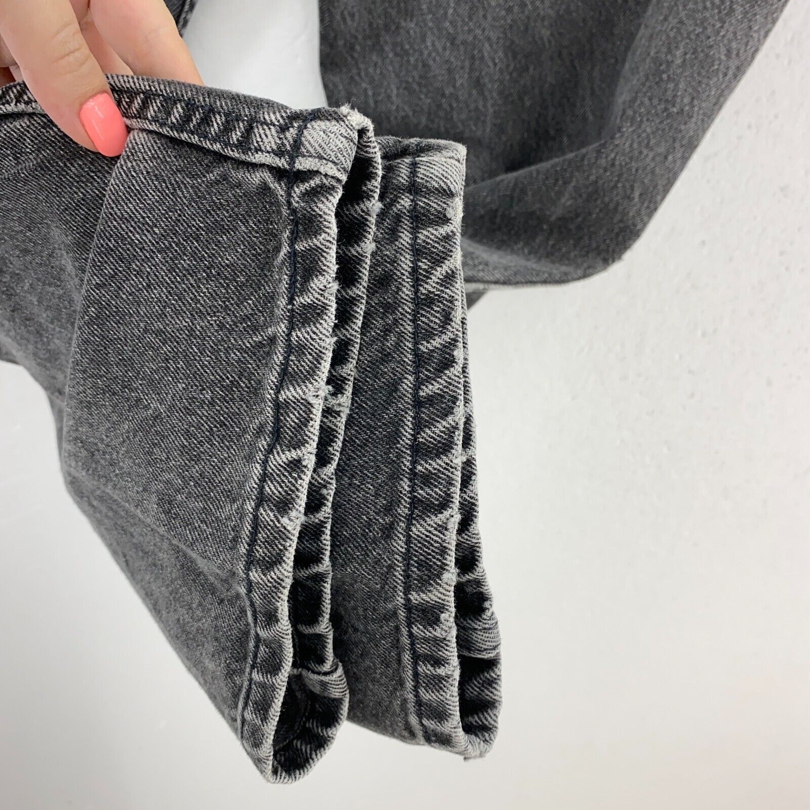 Levi's Orange Tab Light Wash Black Denim Straight Jeans Size 36