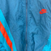 Vintage Nike Logo Full Zip Teal Blue Windbreaker Jacket Size M